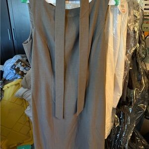 Tahari Asymmetrical Dress in Charcoal